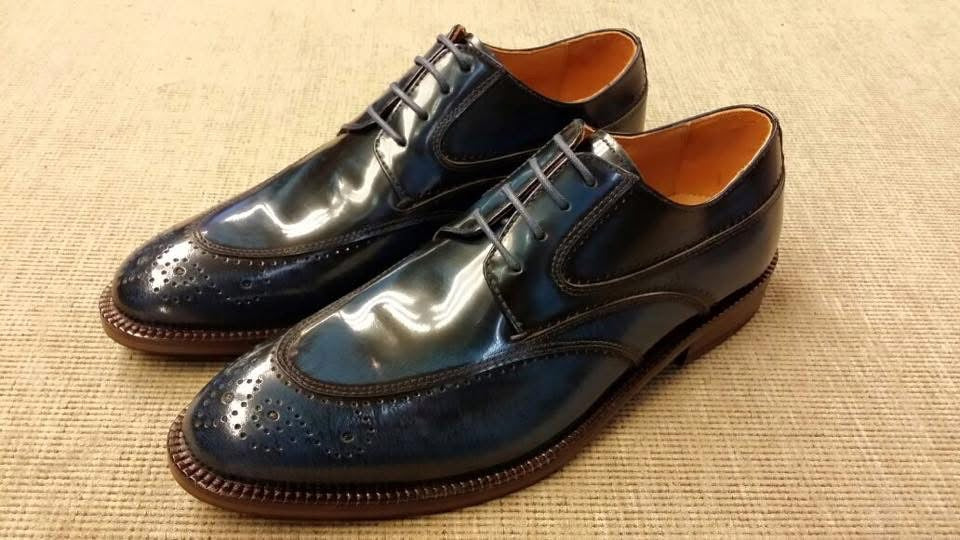 733A-開邊擦藍真皮大底可訂制（39-43）